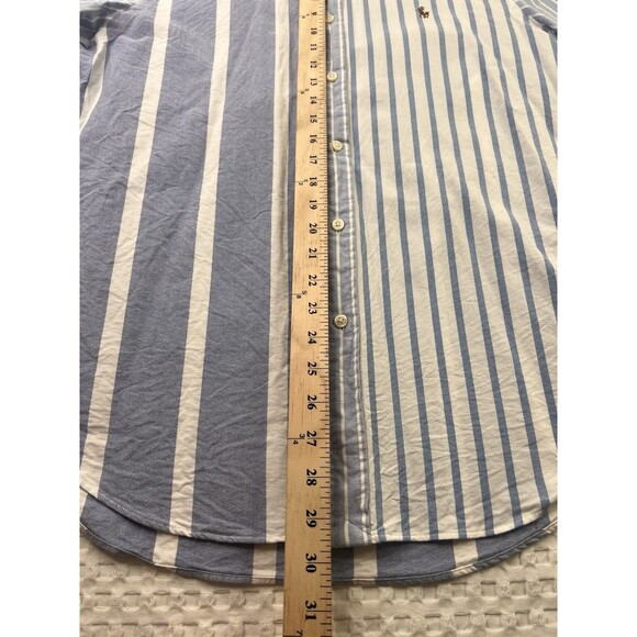 Polo Ralph Lauren Shirt Mens Size L Blue White Striped Flesh Pony Rare Unique - Picture 5 of 11